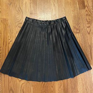 J. Crew Pleated Faux Leather Skirt
